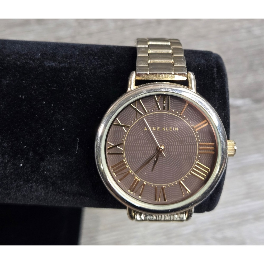 Anne Klein AK/2064 Women's Brown Dial Gold Tone Bracelet Watch Quartz